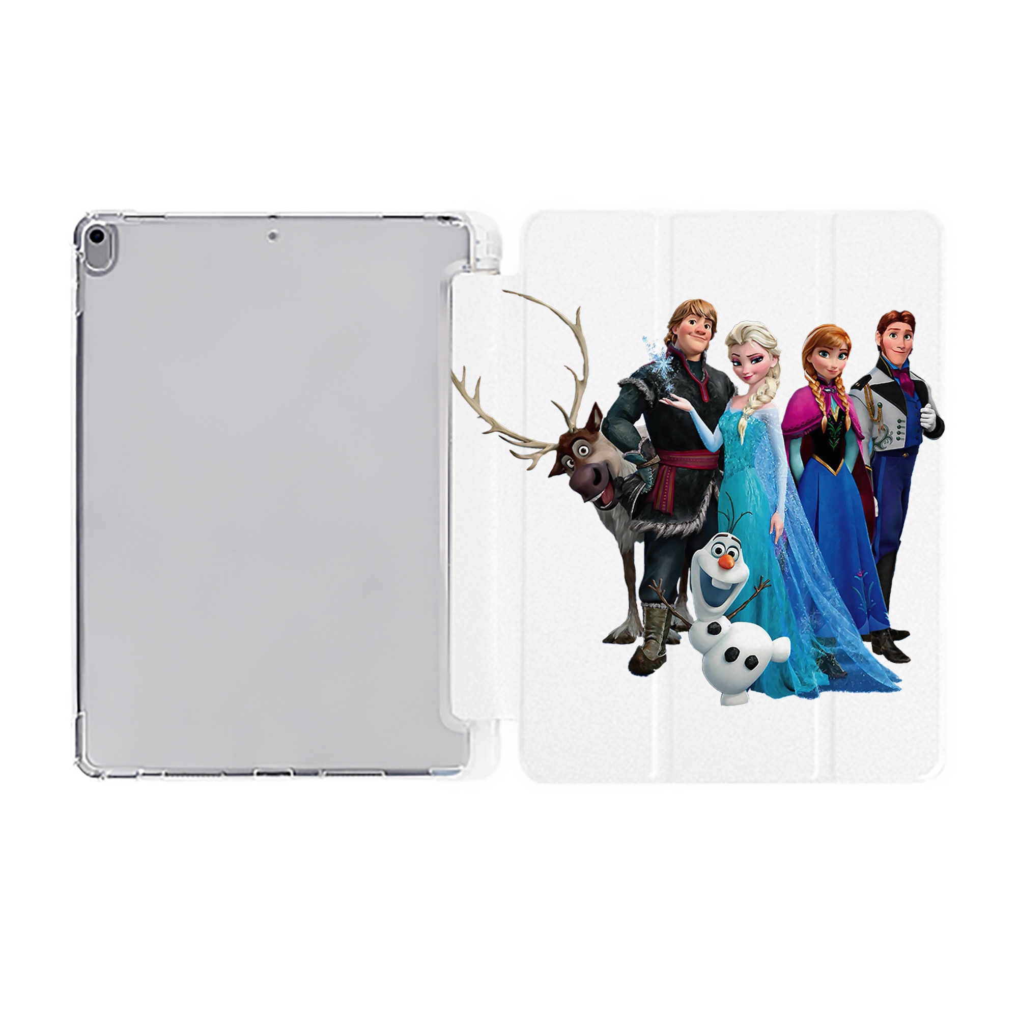（画像用） アナと雪の女王 アンナ エルサ Frozen Anna Elsa IPad ケース ペン収納付き 三つ折りスタンド PUレザー×シリコン 対応機種9.5/10.5/10.9インチ